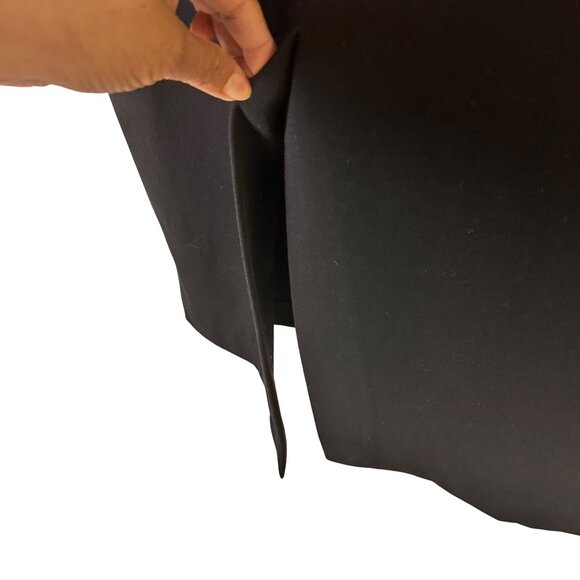 Ellen Tracy Size 14 Midi Unlined Straight Skirt 15" Back Vent & Front Zipper Blk - Picture 8 of 11